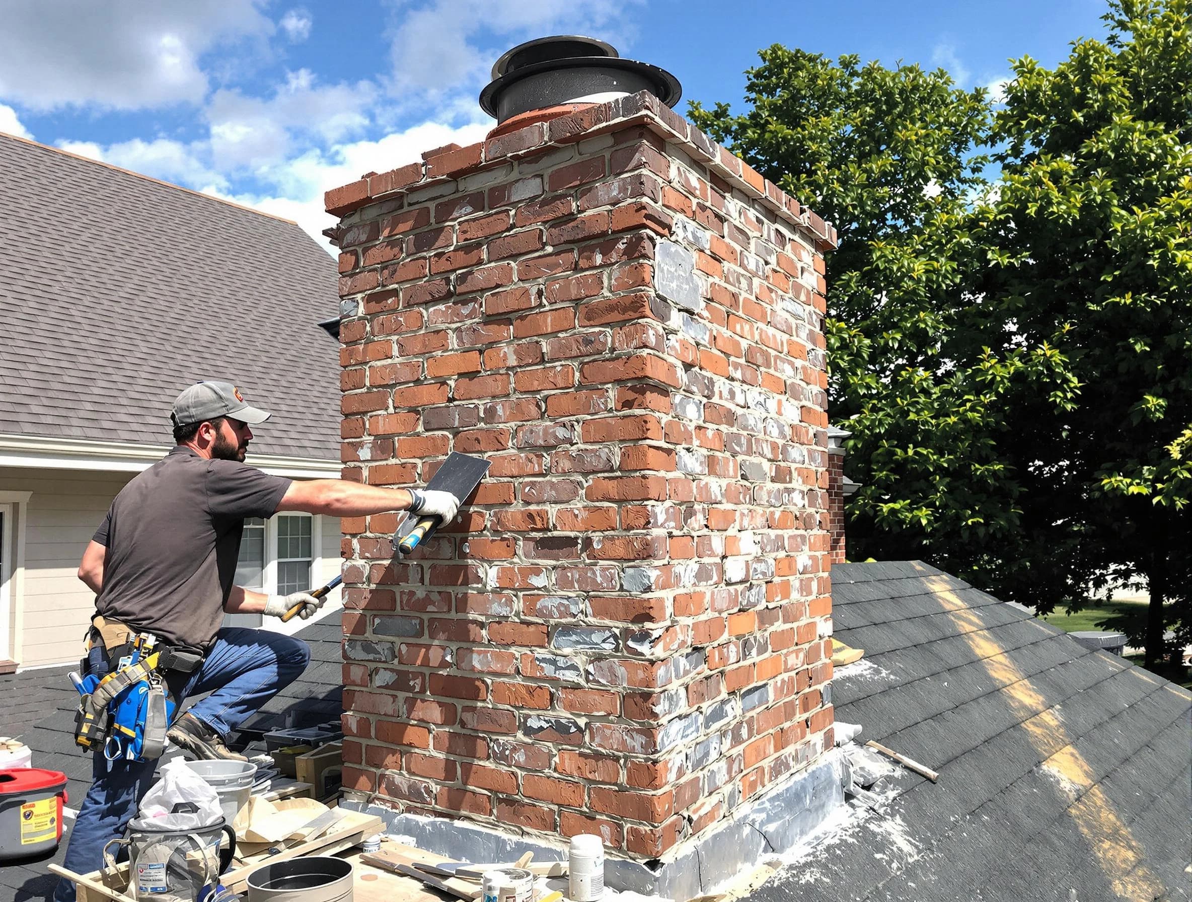 Completed chimney rebuild by Piedmont Chimney Sweep in Piedmont, OK
