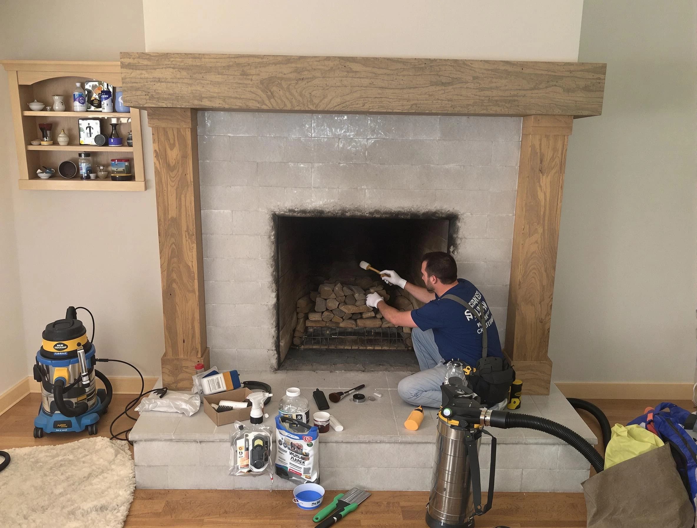 Detailed creosote removal process by Piedmont Chimney Sweep in Piedmont, OK