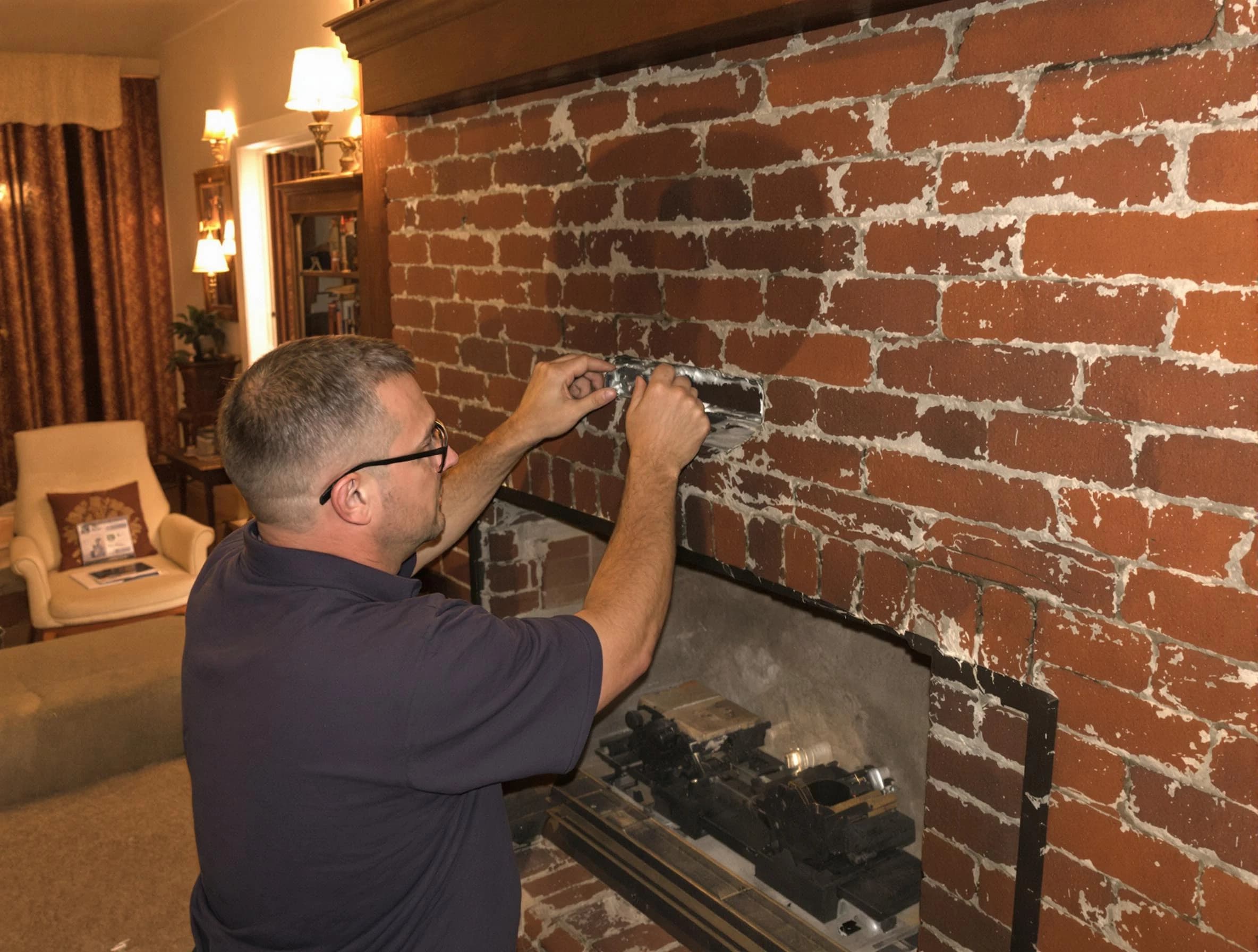 Piedmont Chimney Sweep expert fixing a fireplace in Piedmont, OK