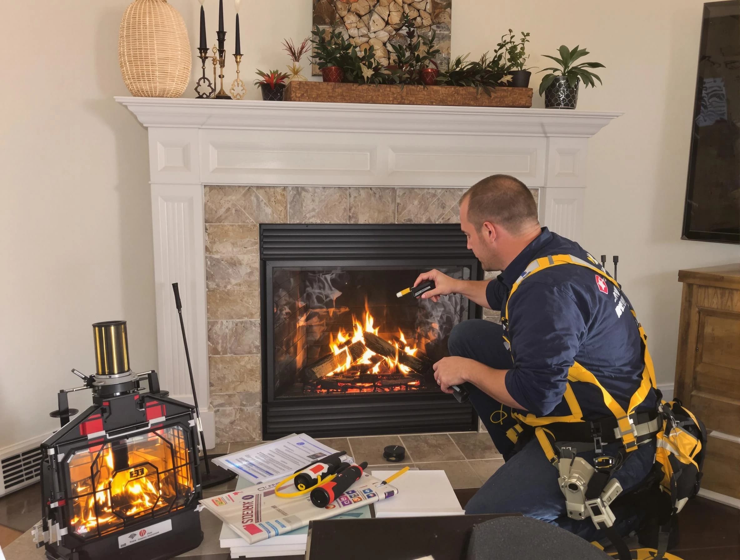 Safety-focused fireplace inspection by Piedmont Chimney Sweep in Piedmont, OK
