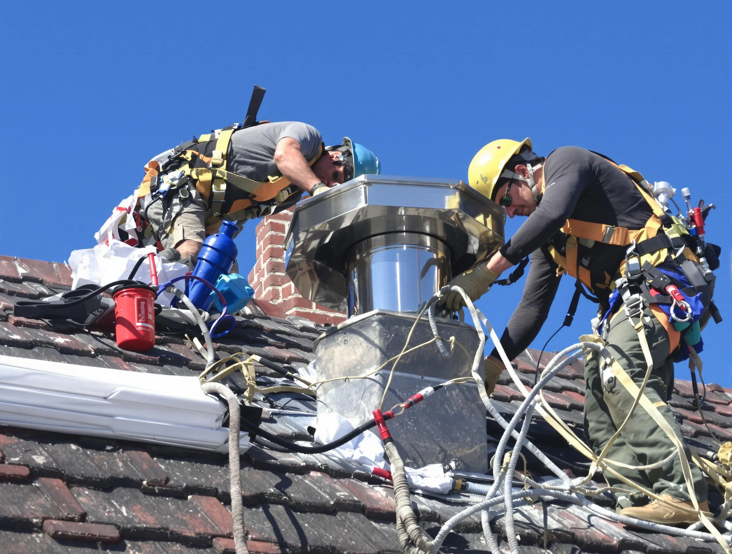 Protective chimney cap installed by Piedmont Chimney Sweep in Piedmont, OK