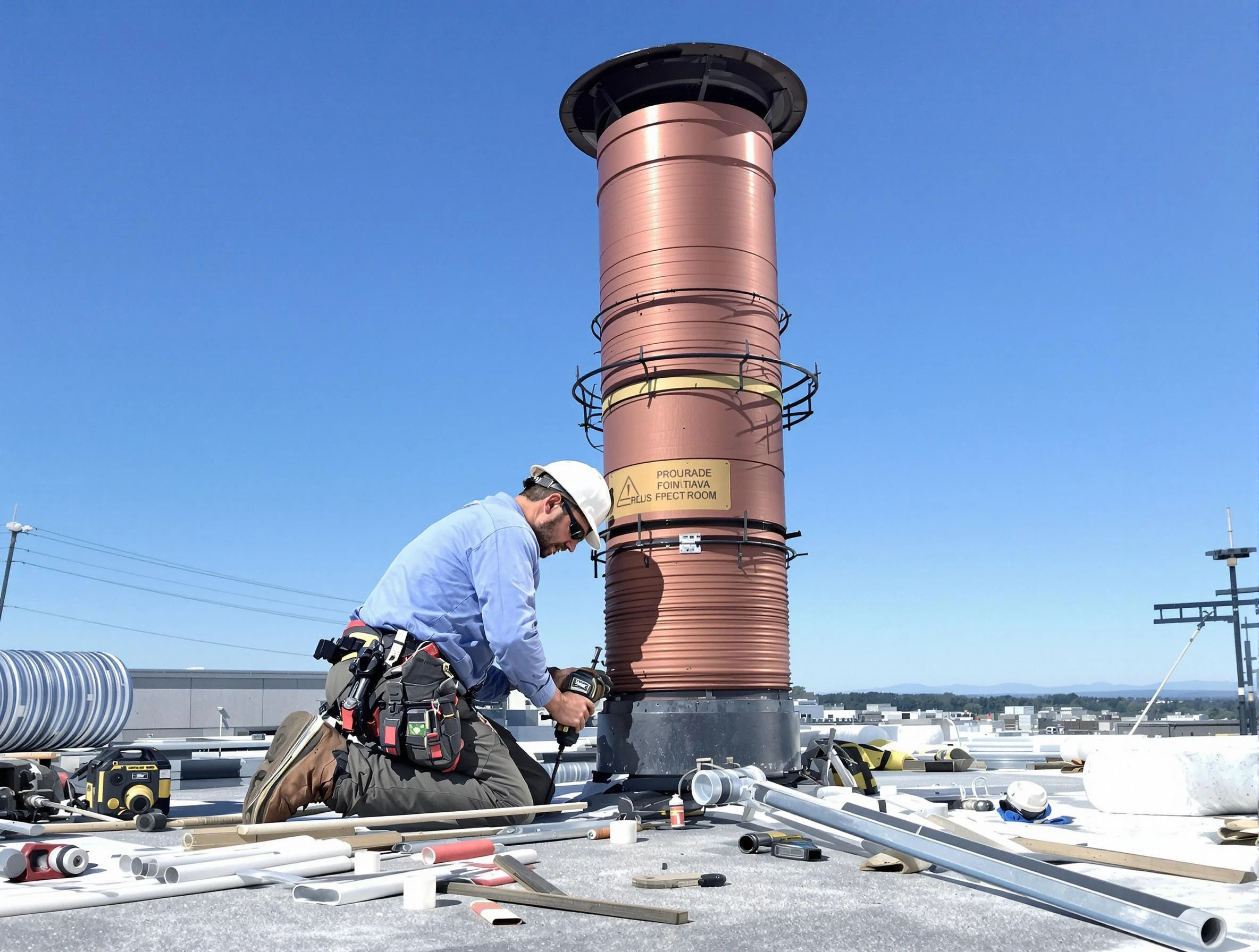 Installed chimney liner by Piedmont Chimney Sweep in Piedmont, OK