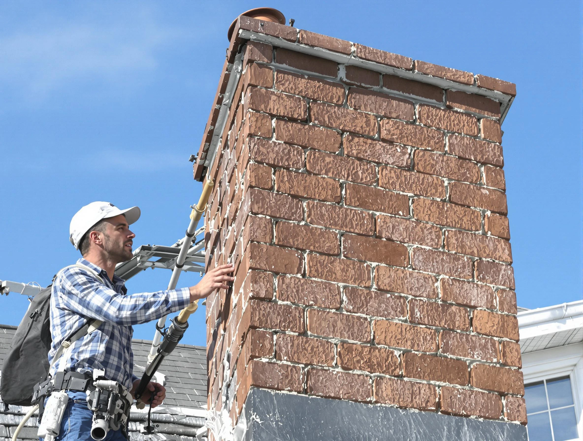 Brickwork for a chimney rebuild by Piedmont Chimney Sweep in Piedmont, OK