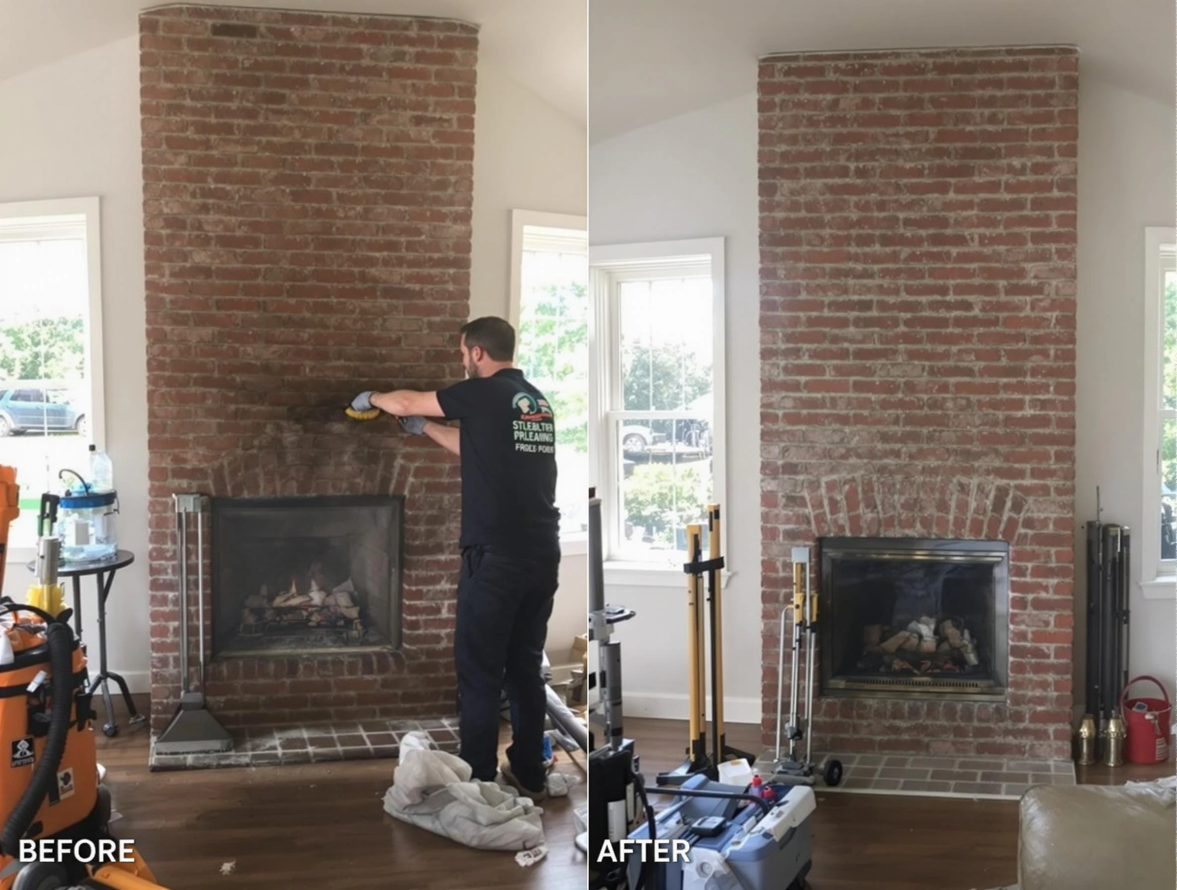 Finished chimney sweeping service by Piedmont Chimney Sweep in Piedmont, OK