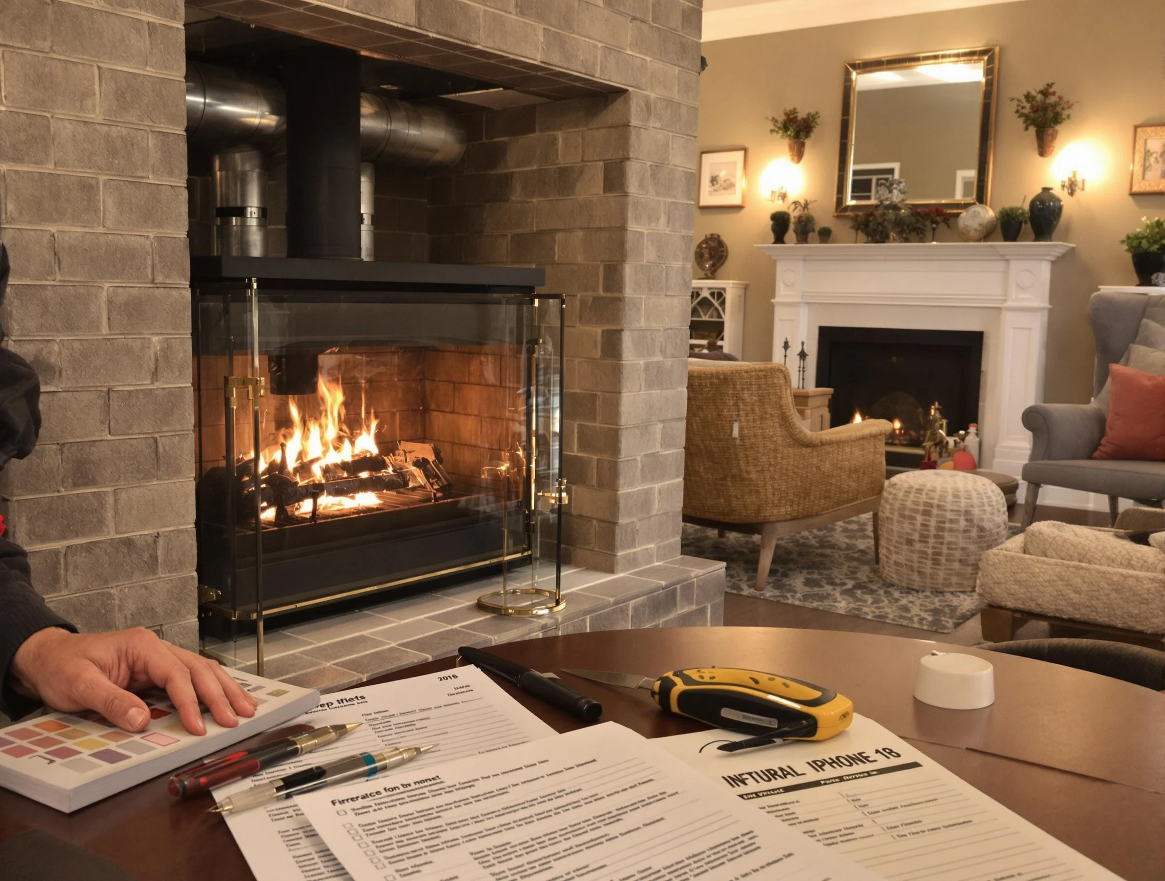 Piedmont Chimney Sweep verifying fireplace safety measures in Piedmont, OK