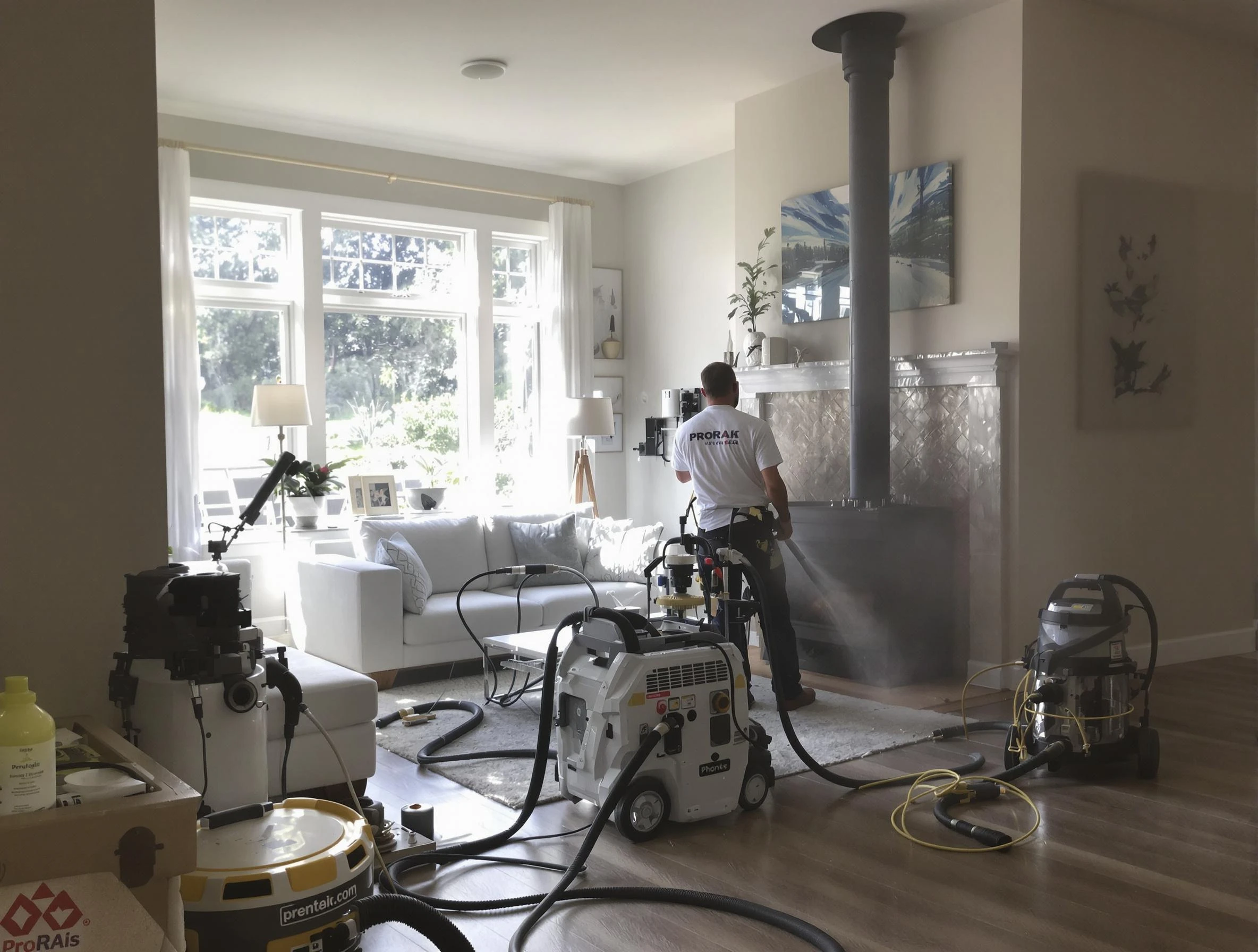 Soot removal service by Piedmont Chimney Sweep for a fireplace in Piedmont, OK